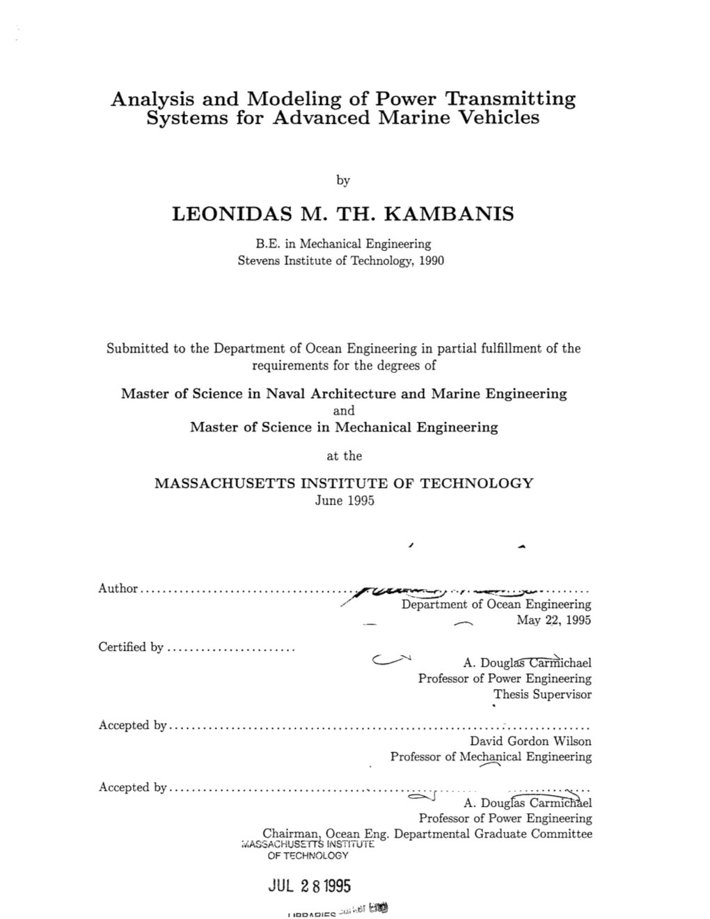 Analysis and Modeling of Power Transmitting LEONIDAS M. TH