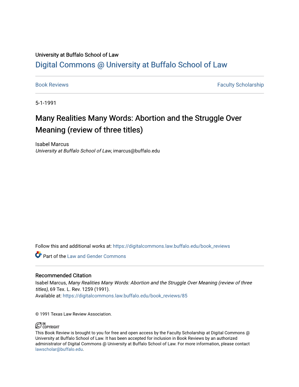 Many Realities Many Words: Abortion and the Struggle Over Meaning (Review of Three Titles)