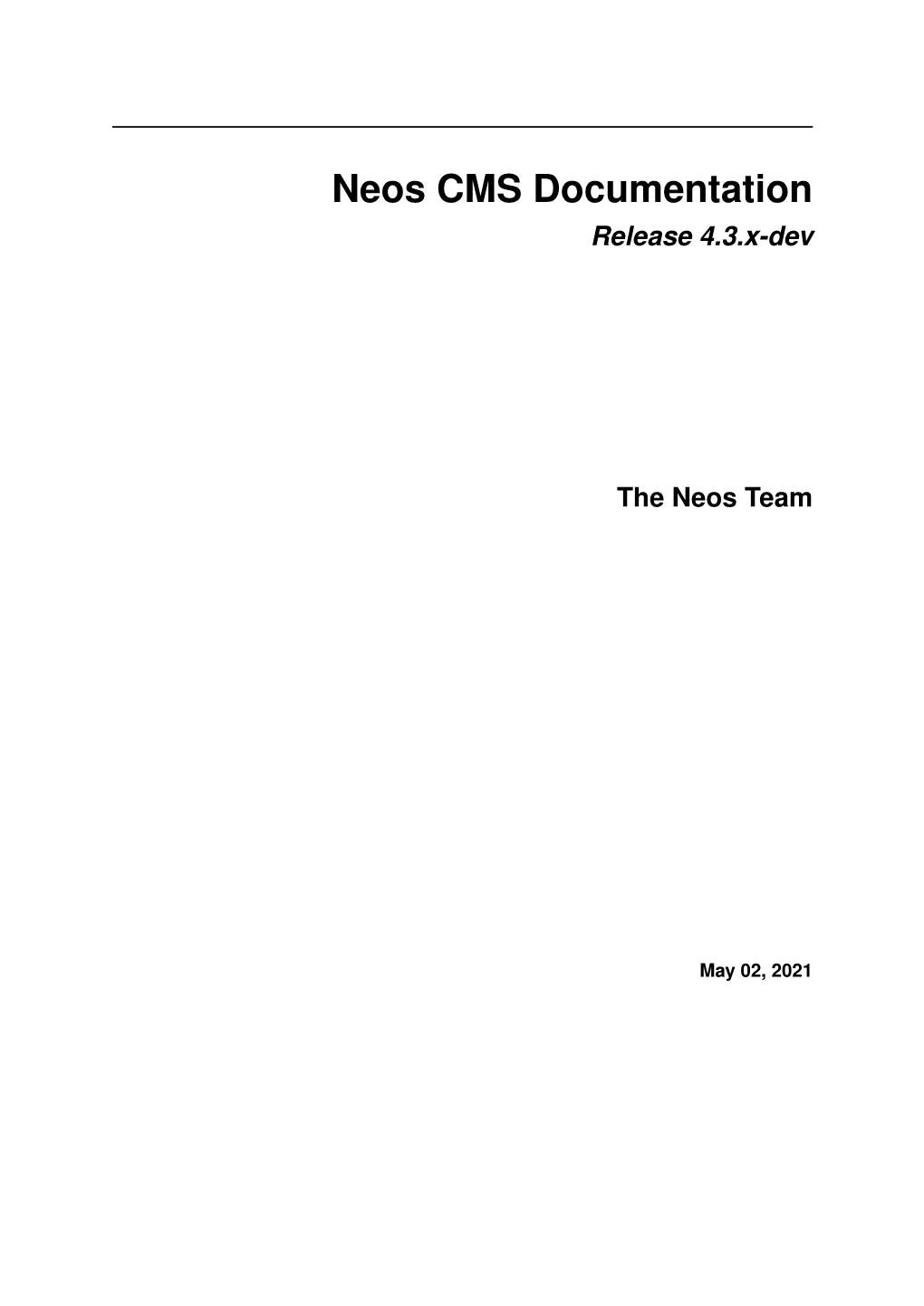 Neos CMS Documentation Release 4.3.X-Dev