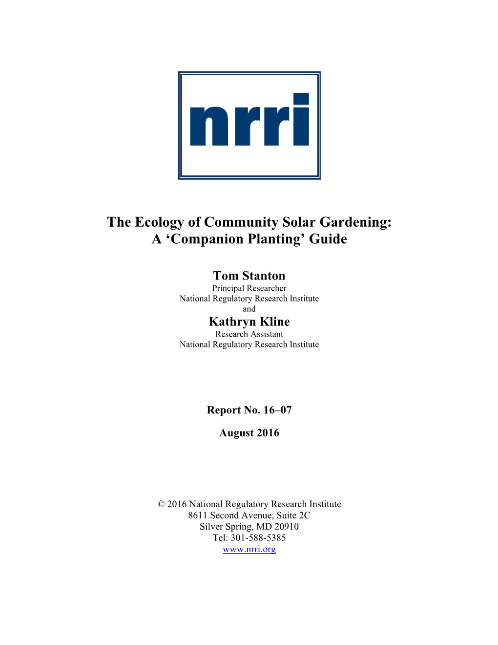 The Ecology of Community Solar Gardening: a ‘Companion Planting’ Guide