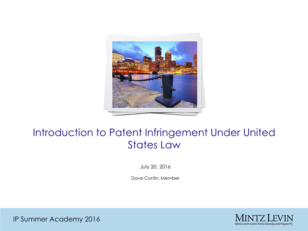 Introduction to Patent Infringement Under United States Law