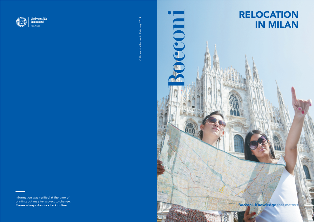 RELOCATION in MILAN © Università Bocconi - February 201 9