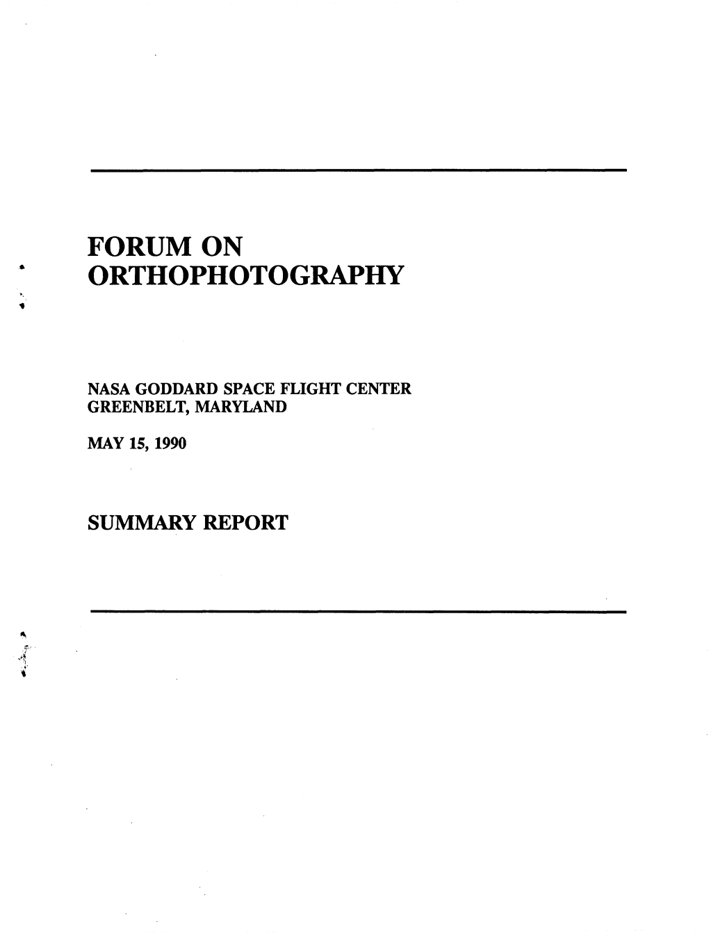 Forum on Orthophotography