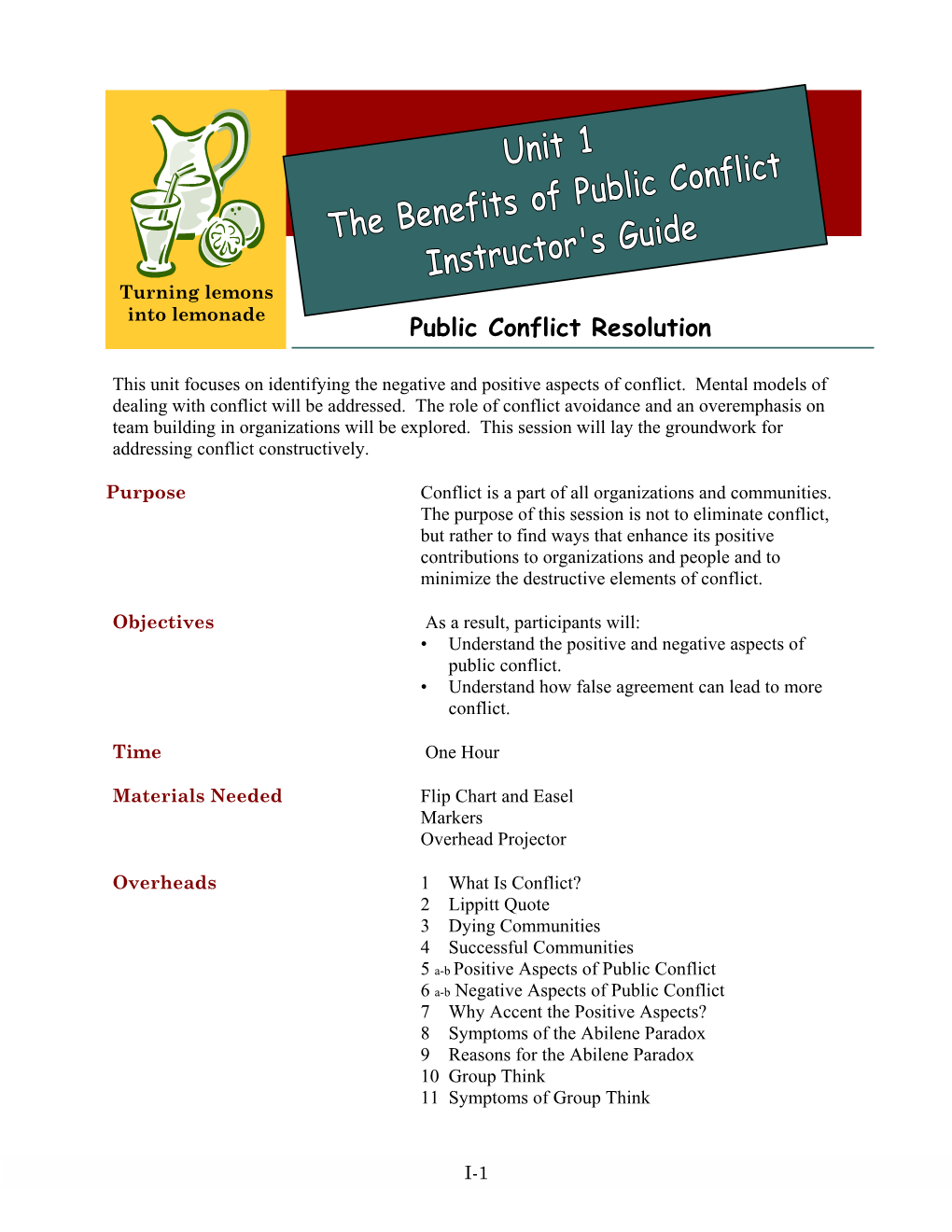 Public Conflict Resolution