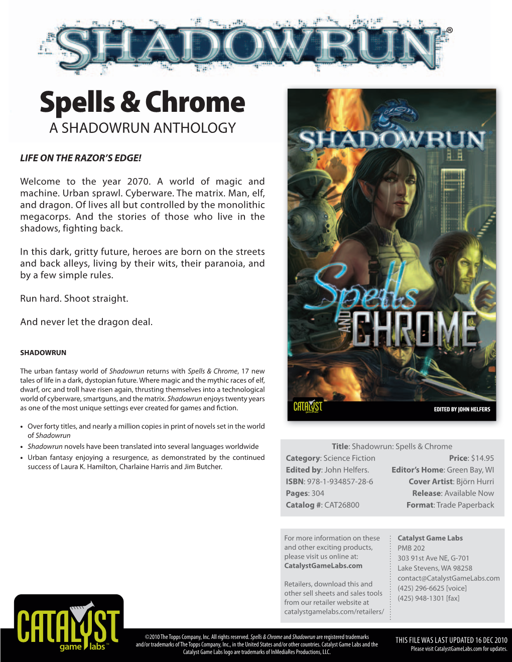 Spells & Chrome Sell Sheet.Indd