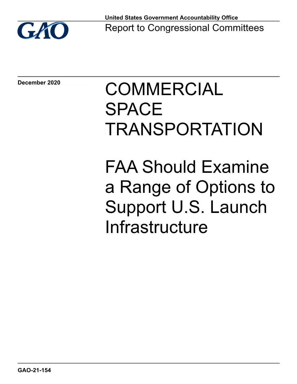 Gao-21-154, Commercial Space Transportation