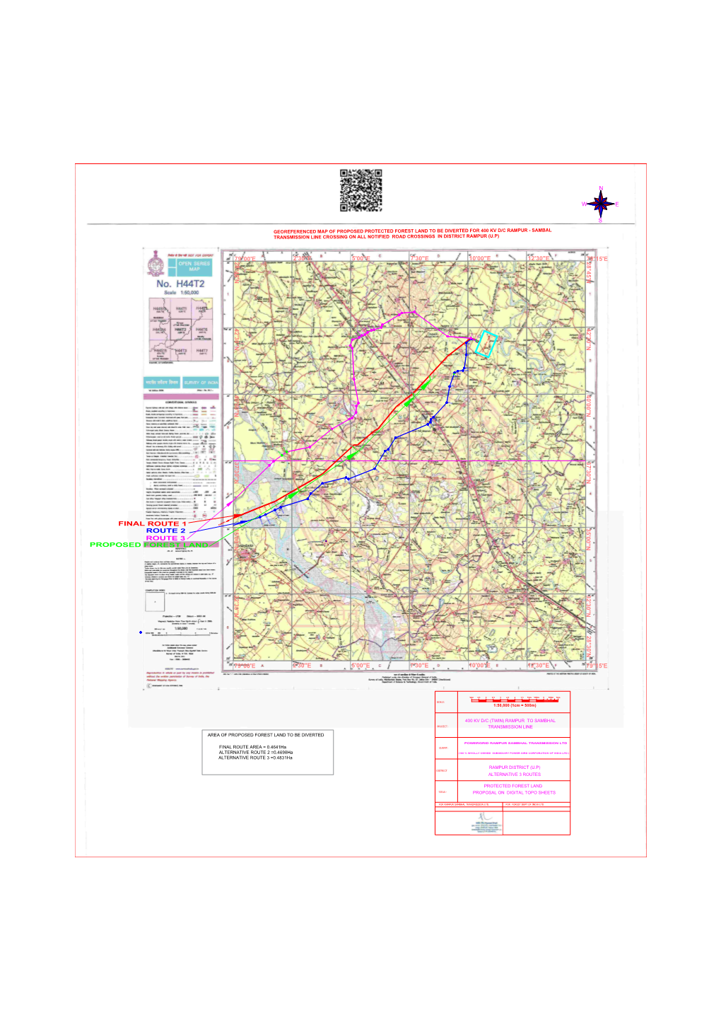 Final Route 1 Route 2 Route 3 Proposed Forest Land