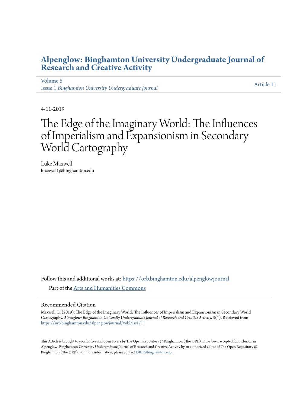 The Influences of Imperialism and Expansionism in Secondary World