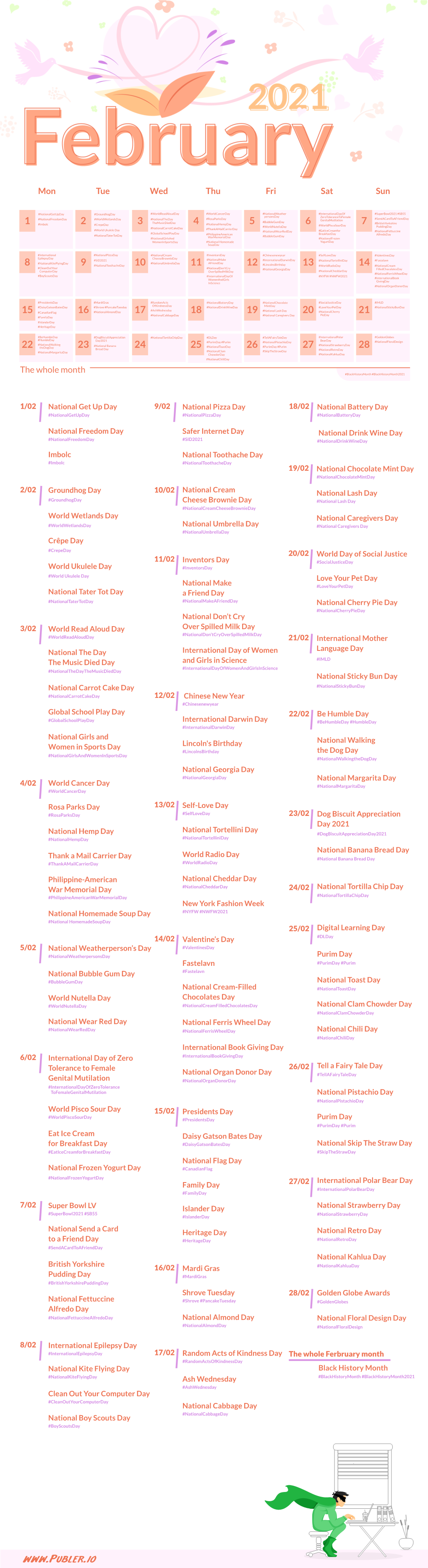 Social Media Holiday Calendar February 2021