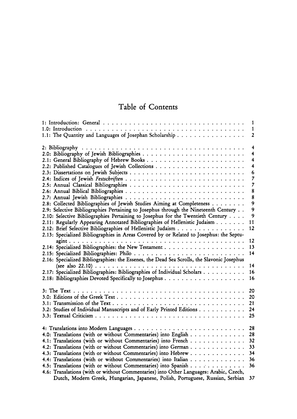 Table of Contents