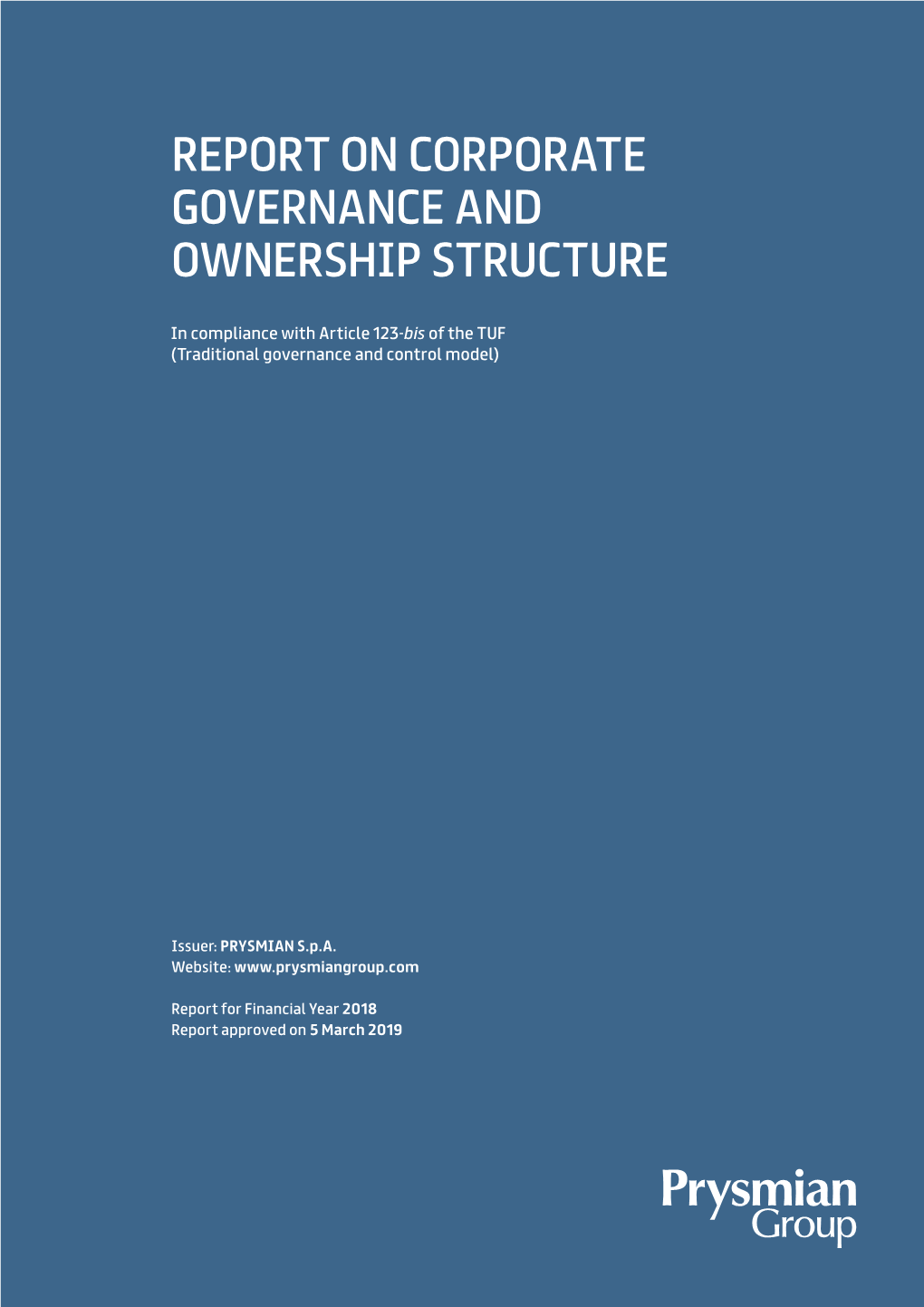 Report on Corporate Governance and Ownership Structure