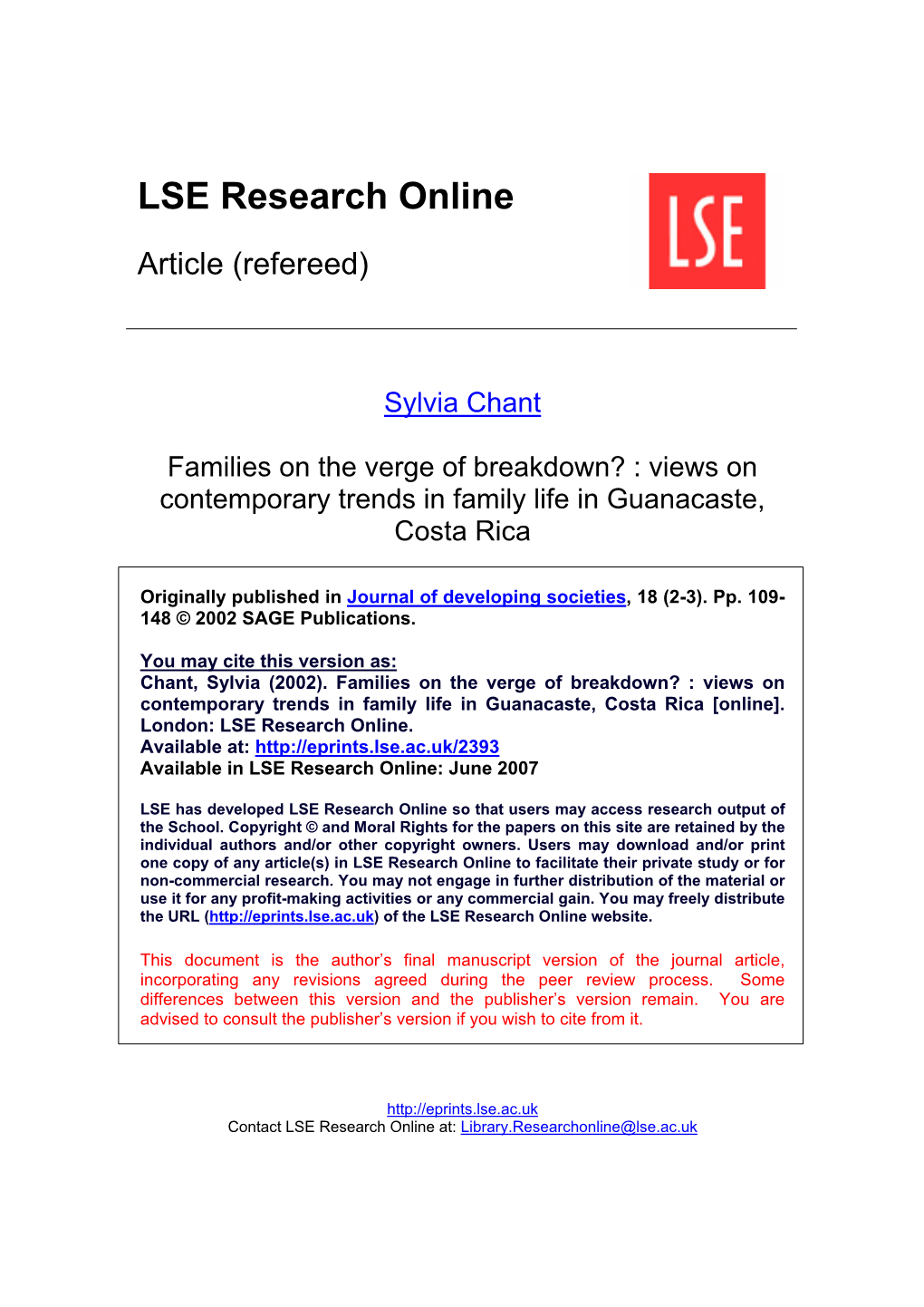 LSE Research Online