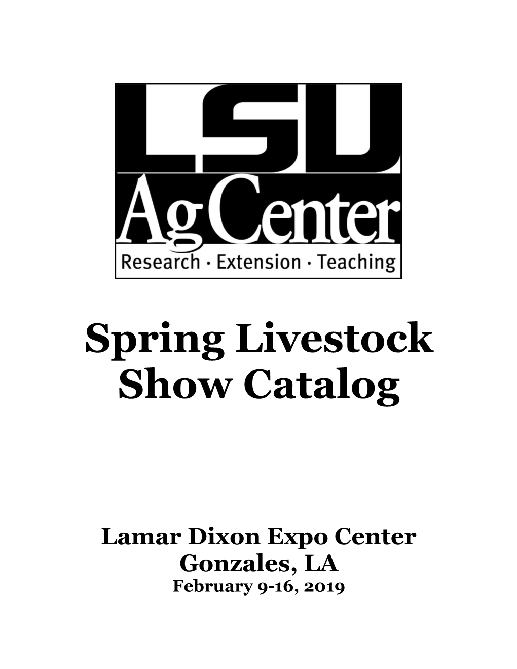 Spring Livestock Show Catalog