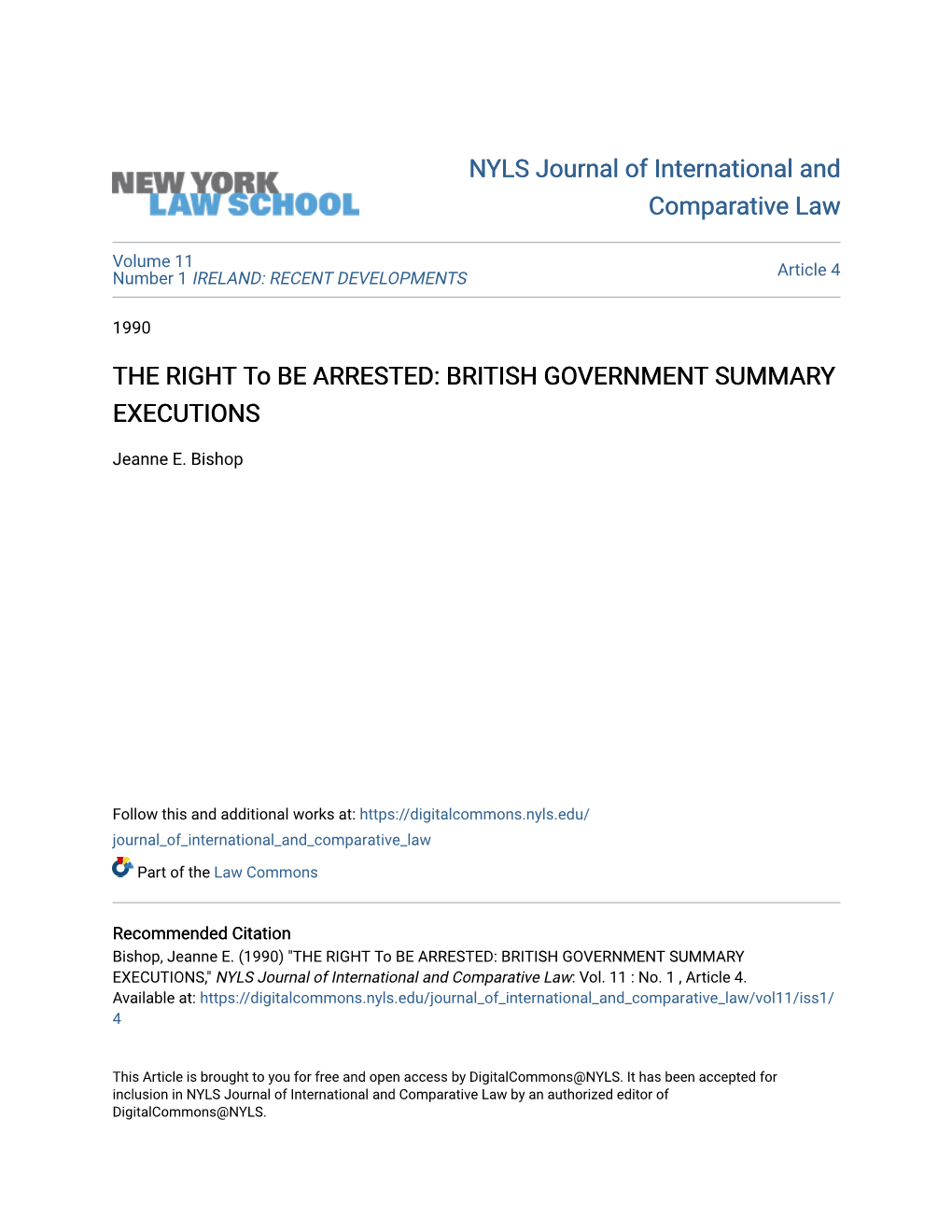 British Government Summary Executions