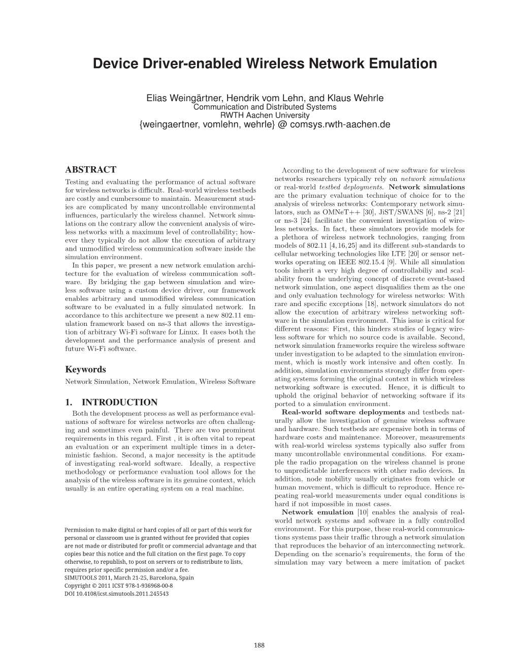 Device Driver-Enabled Wireless Network Emulation