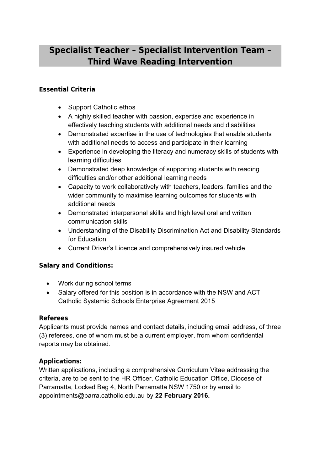 Specialist Teacher Specialist Intervention Team Third Wave Reading Intervention