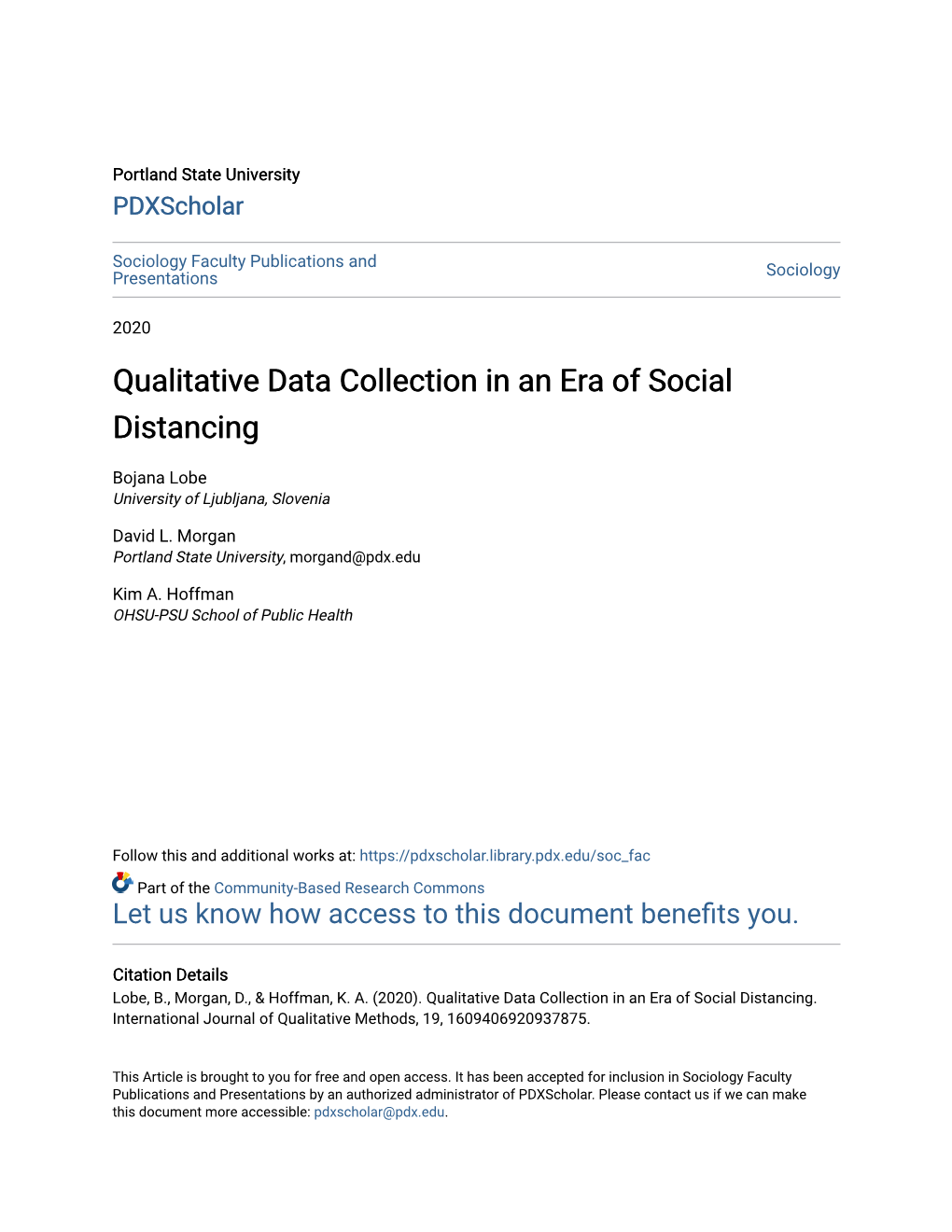 Qualitative Data Collection in an Era of Social Distancing