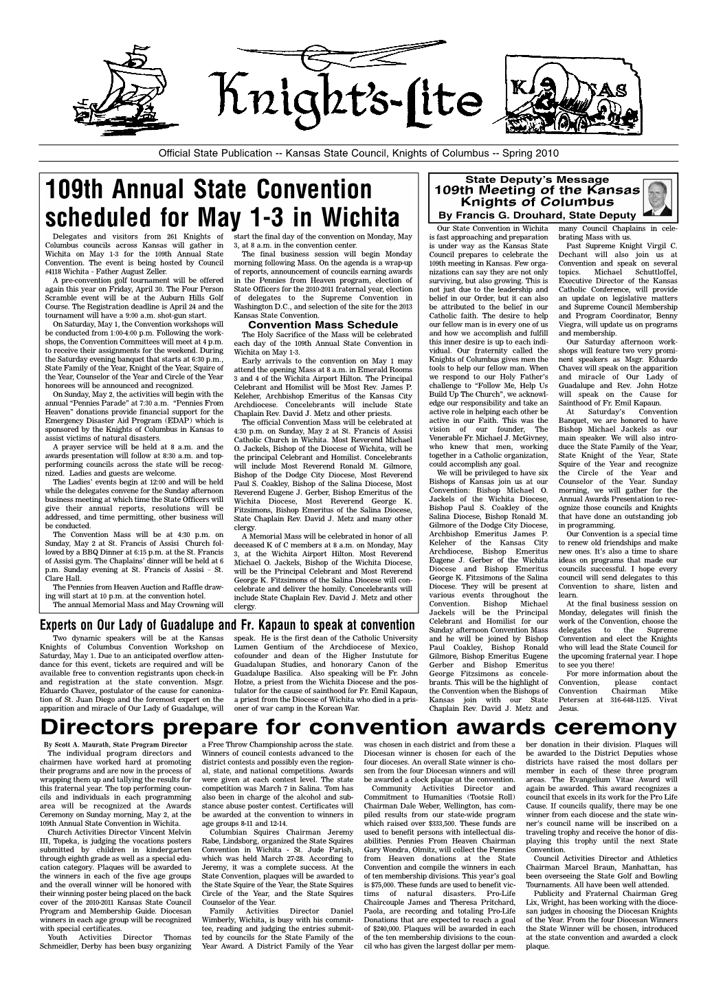 109Th Annual State Convention Scheduled for May 1-3 in Wichita