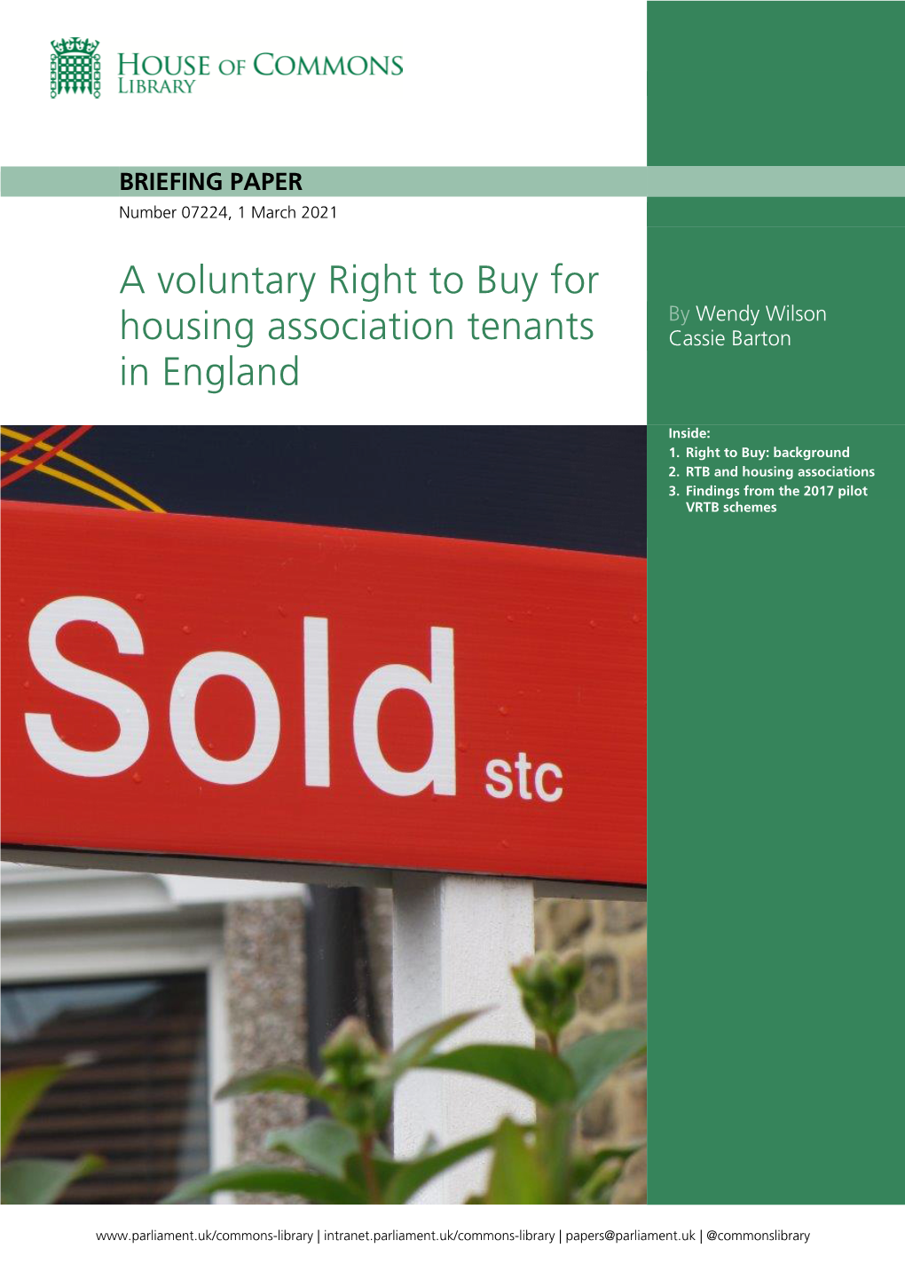 A Voluntary Right to Buy for Housing Association Tenants in England