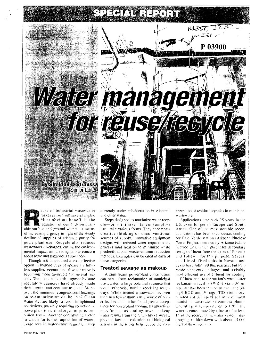 Water Management for Reuse/Recycle