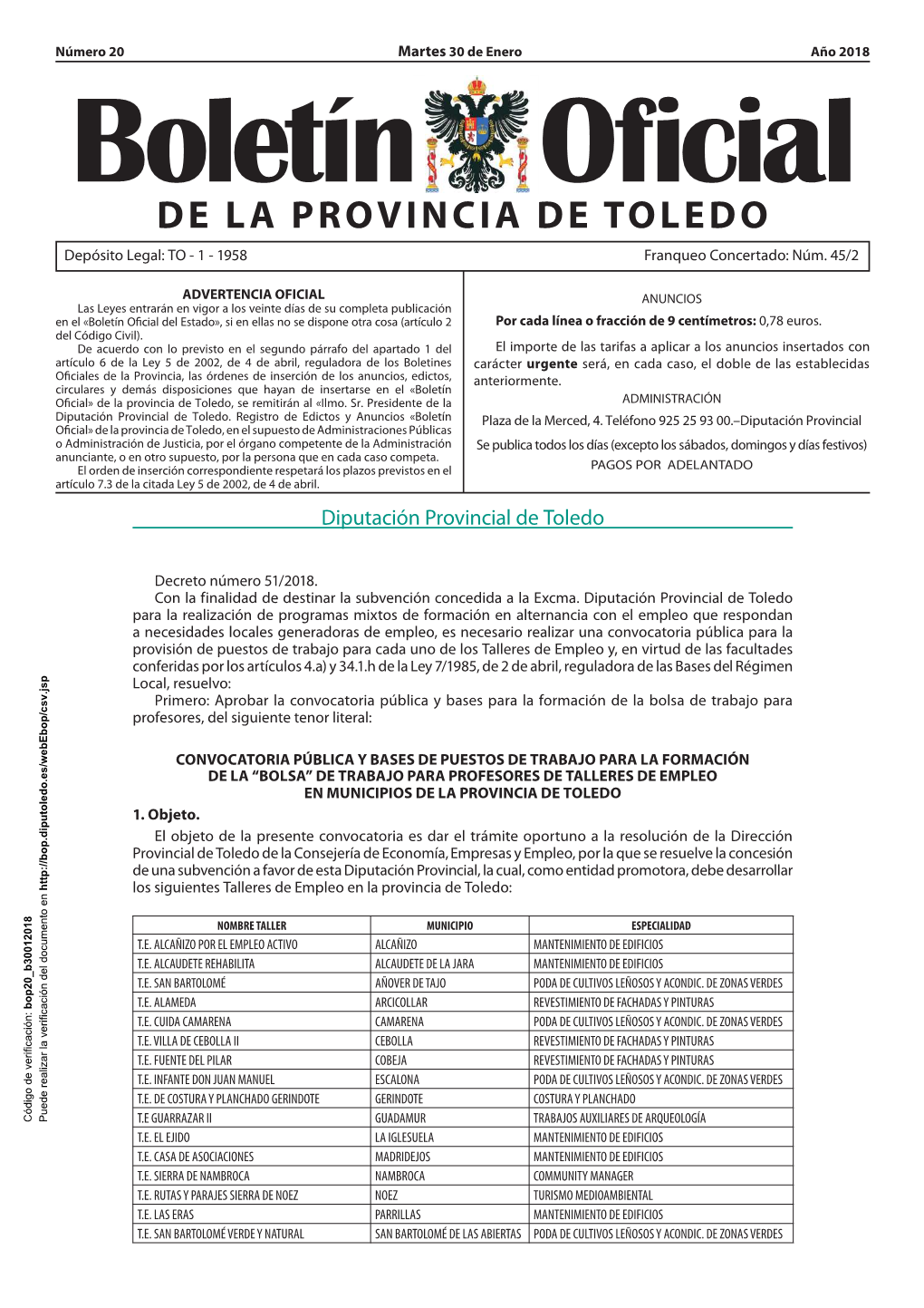 (Monitores) De Talleres De Empleo De La Provincia De Toledo