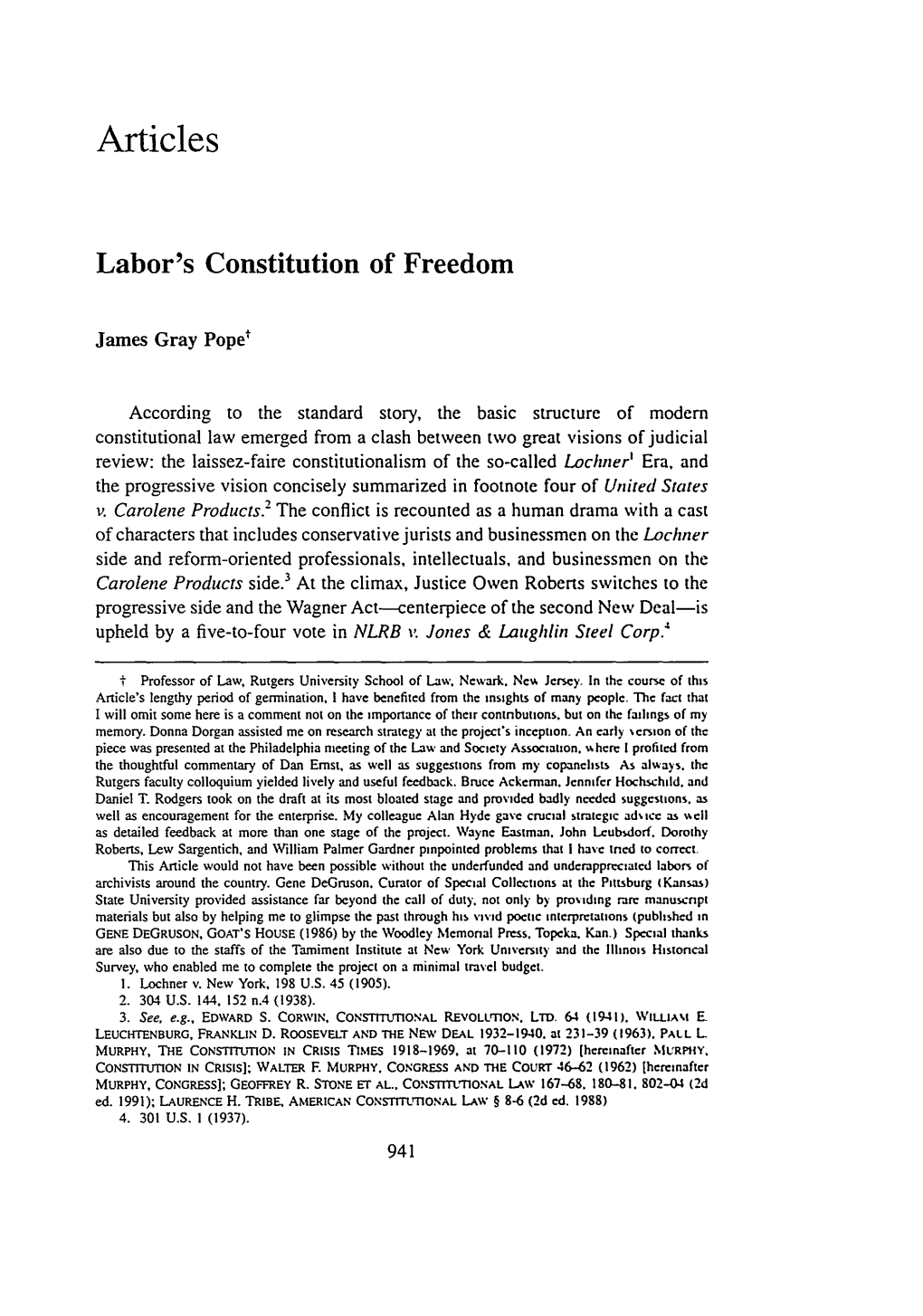Labor's Constitution of Freedom