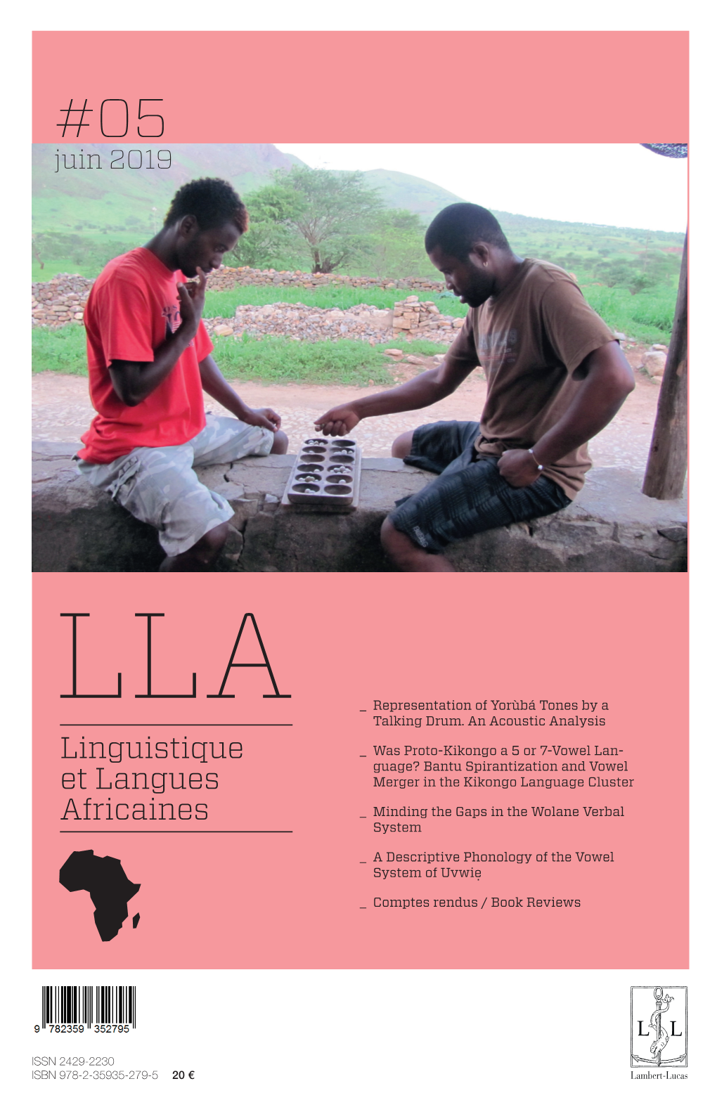 Linguistique Et Langues Africaines 5 (2019), 25-68 © Éditions Lambert-Lucas