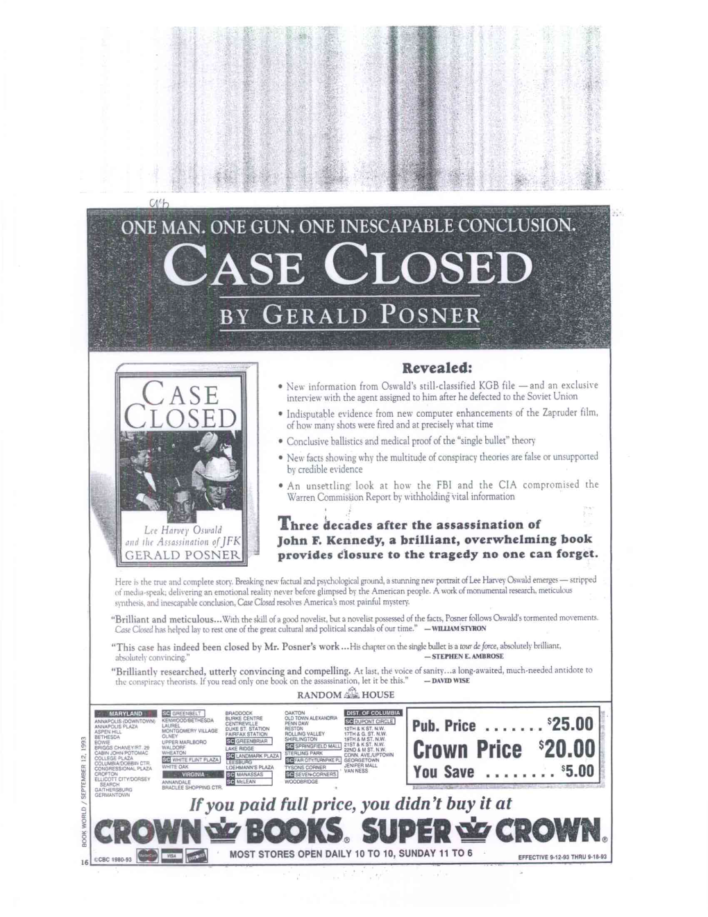 Case Closed by Gerald Posner