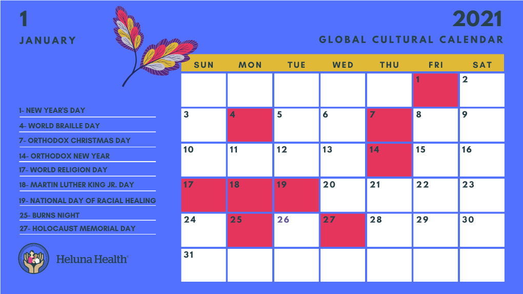 2021 Global Cultural Calendar