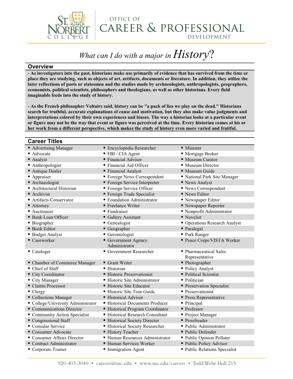 What Can I Do with a Major in History?