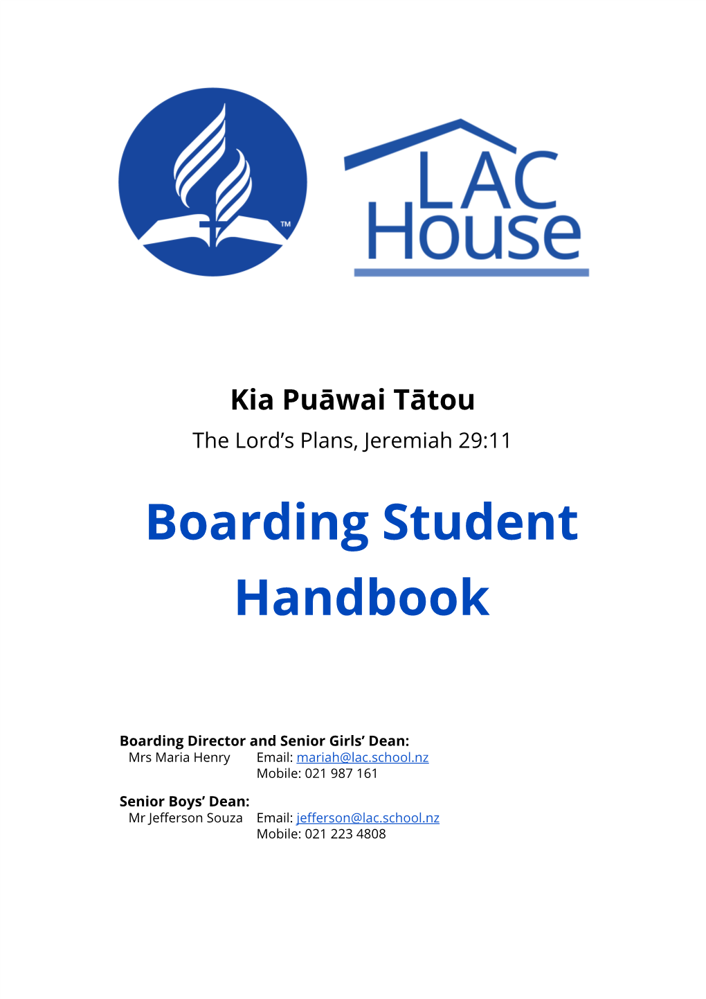 Boarding Student Handbook