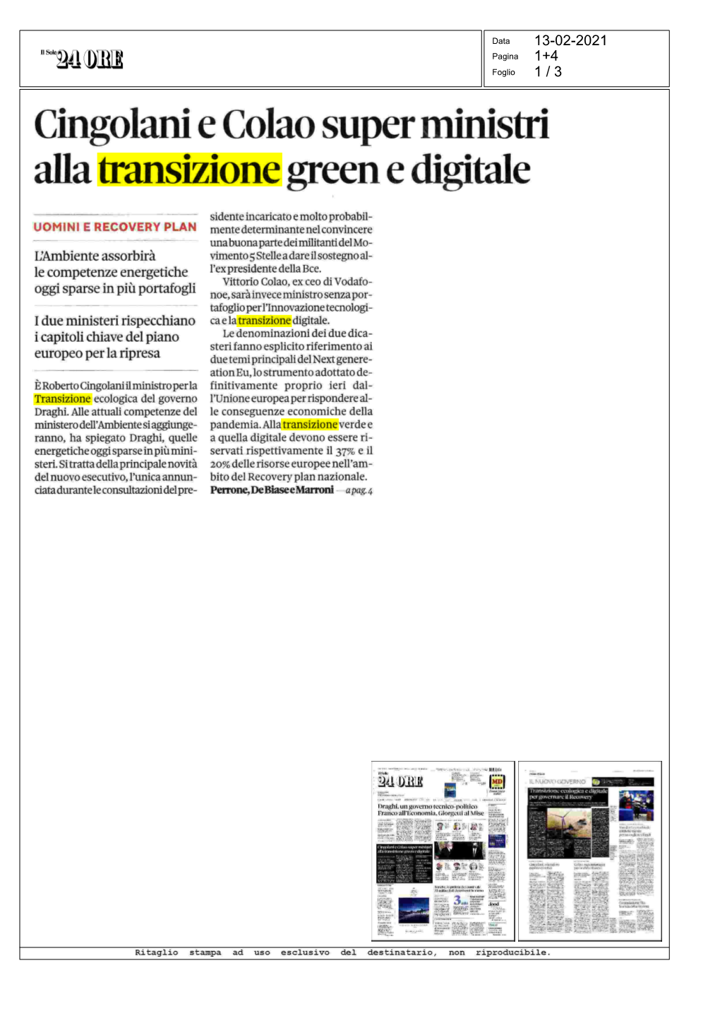 Cingolani E Colao Super Ministri Alla Transizione Green E Digitale