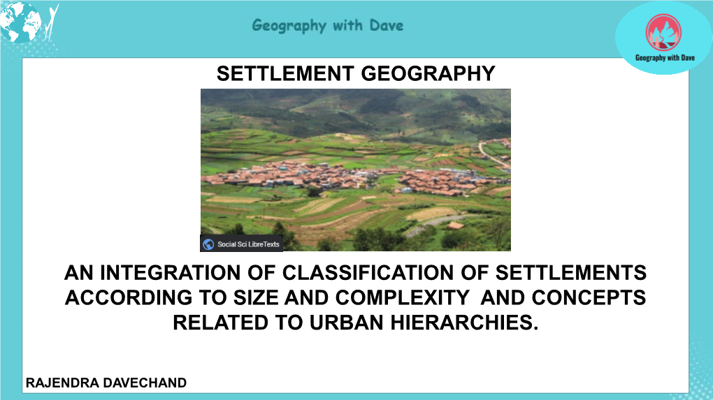 Settlement Geography