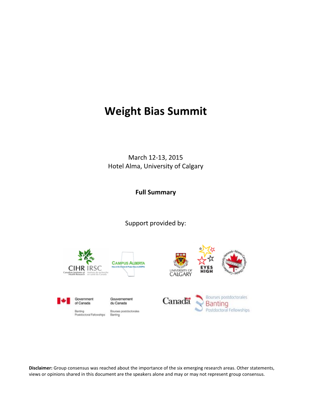 Weight Bias Summit Full Summary 2015