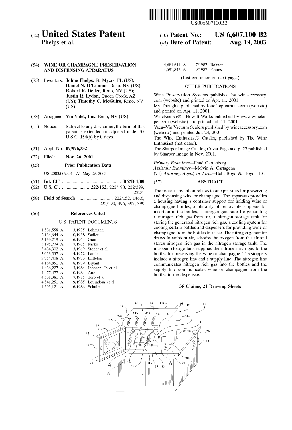 (12) United States Patent (10) Patent No.: US 6,607,100 B2 Phelps Et Al