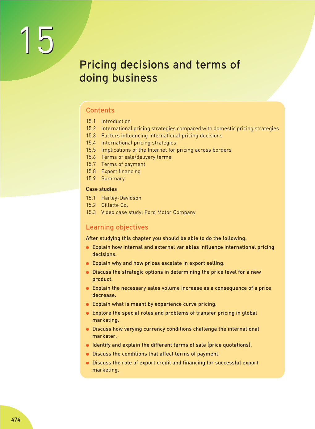 Pricing Decisions and Terms of Doing Business