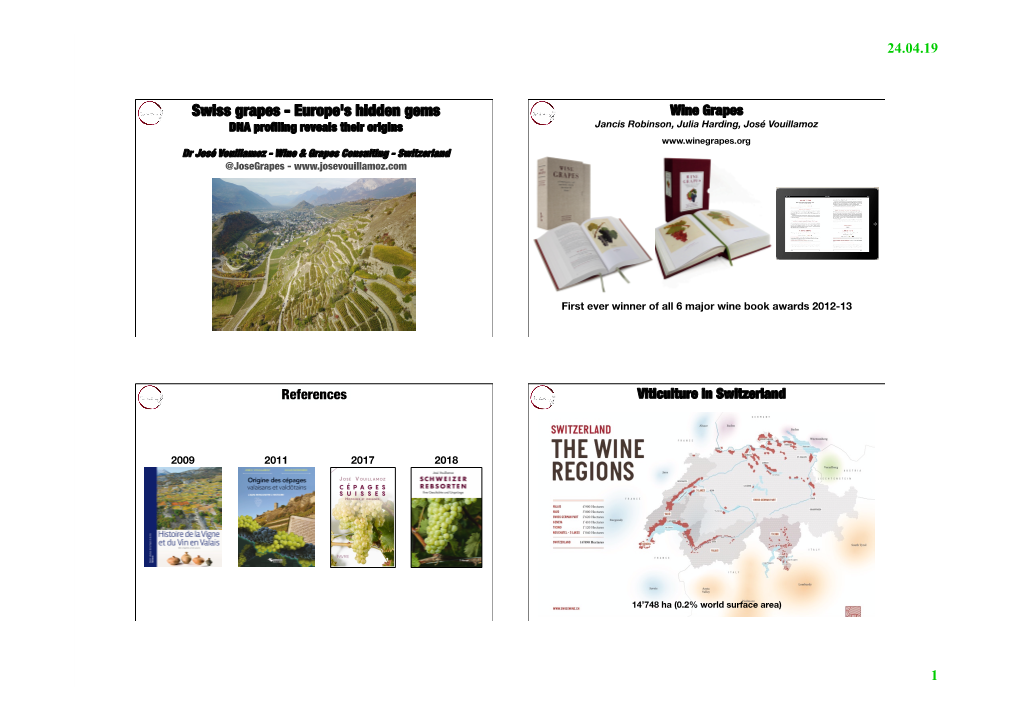 Vouillamoz Dr José Vouillamoz - Wine & Grapes Consulting - Switzerland @Josegrapes