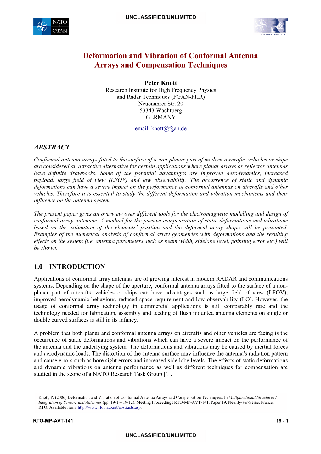 Deformation and Vibration of Conformal Antenna Arrays and Compensation Techniques