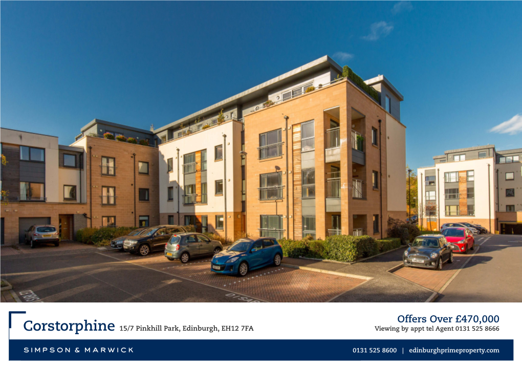 Corstorphine 15/7 Pinkhill Park, Edinburgh, EH12 7FA Viewing by Appt Tel Agent 0131 525 8666