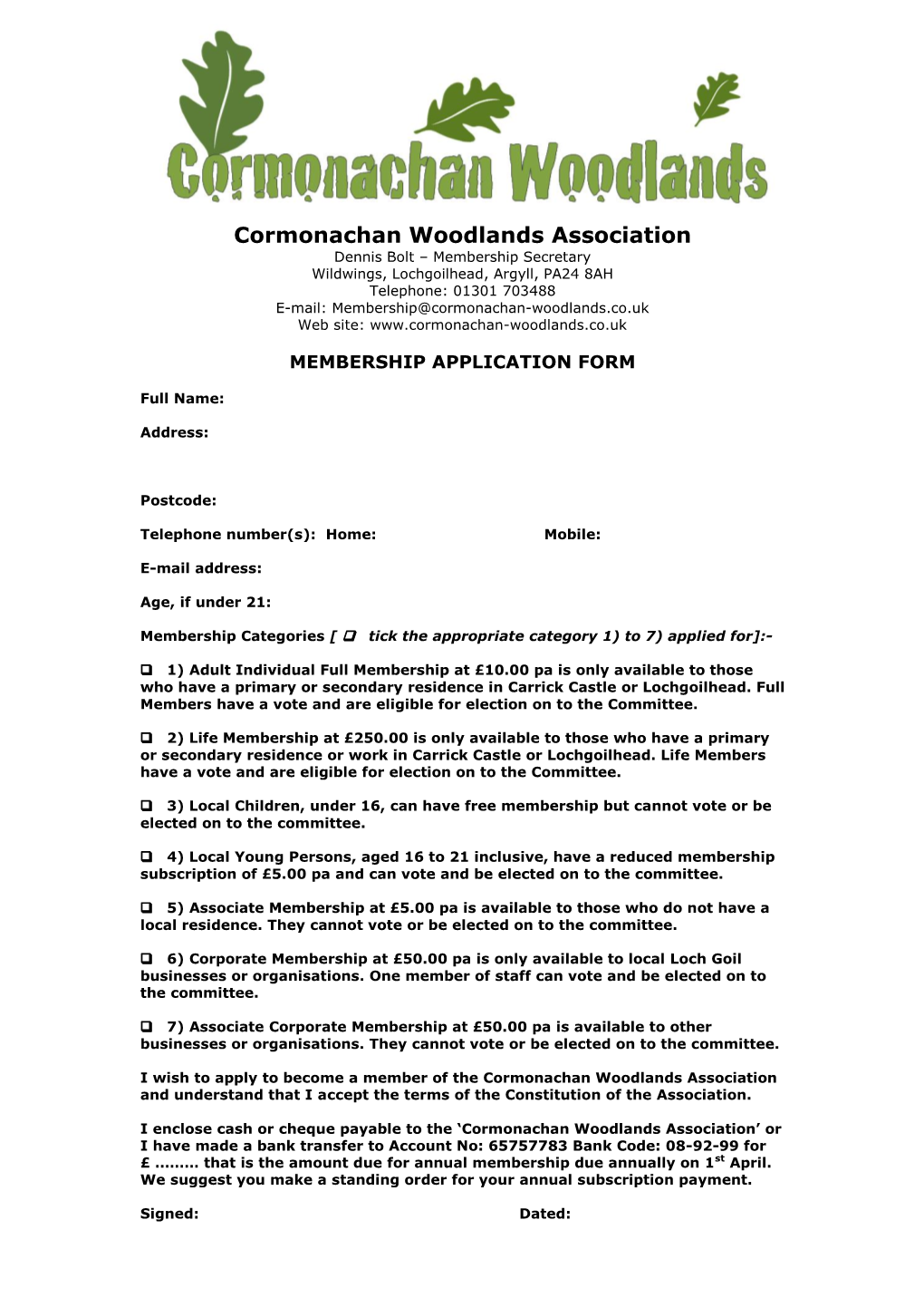 Cormonachan Woodlands Association