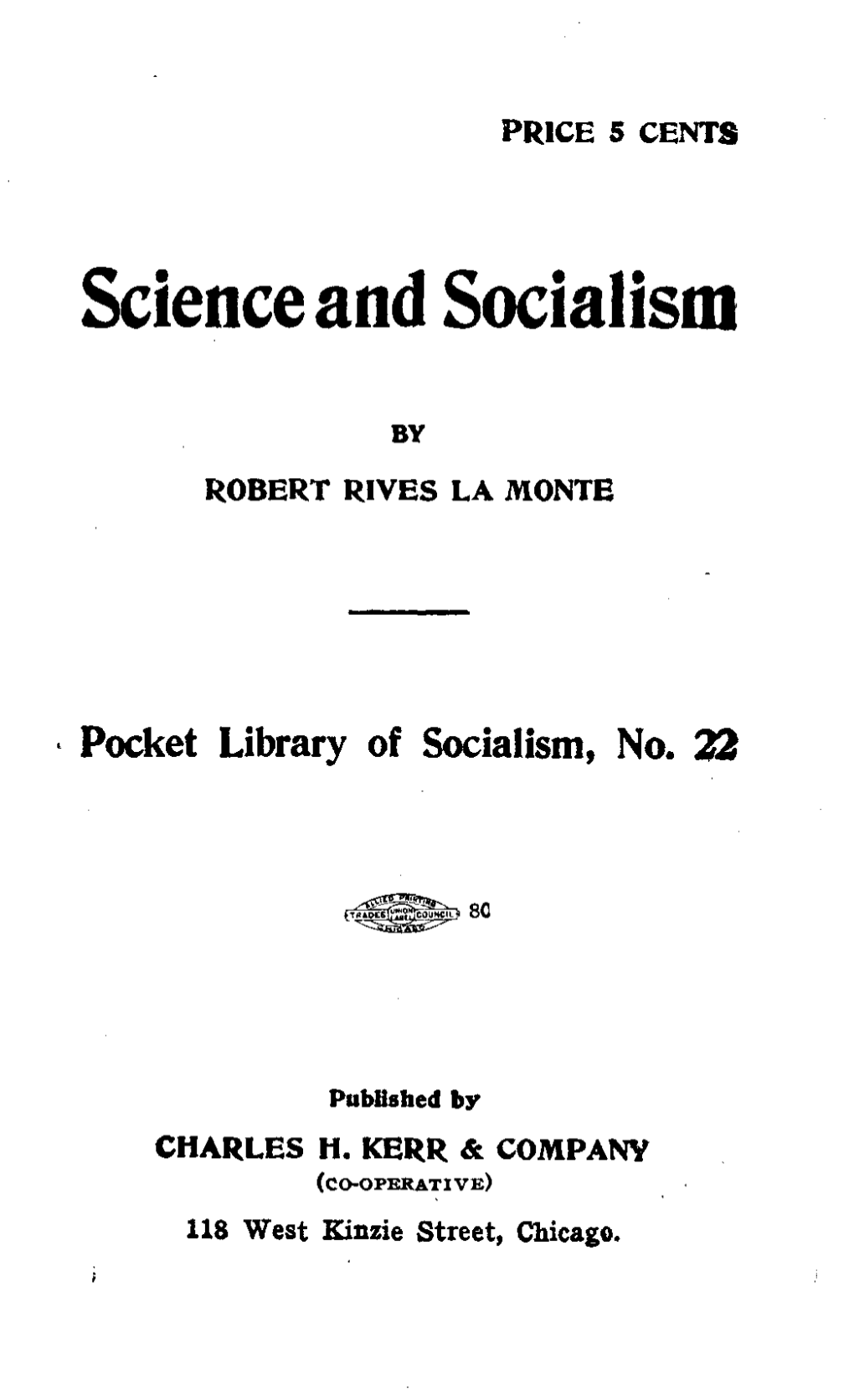 Science and Socialism