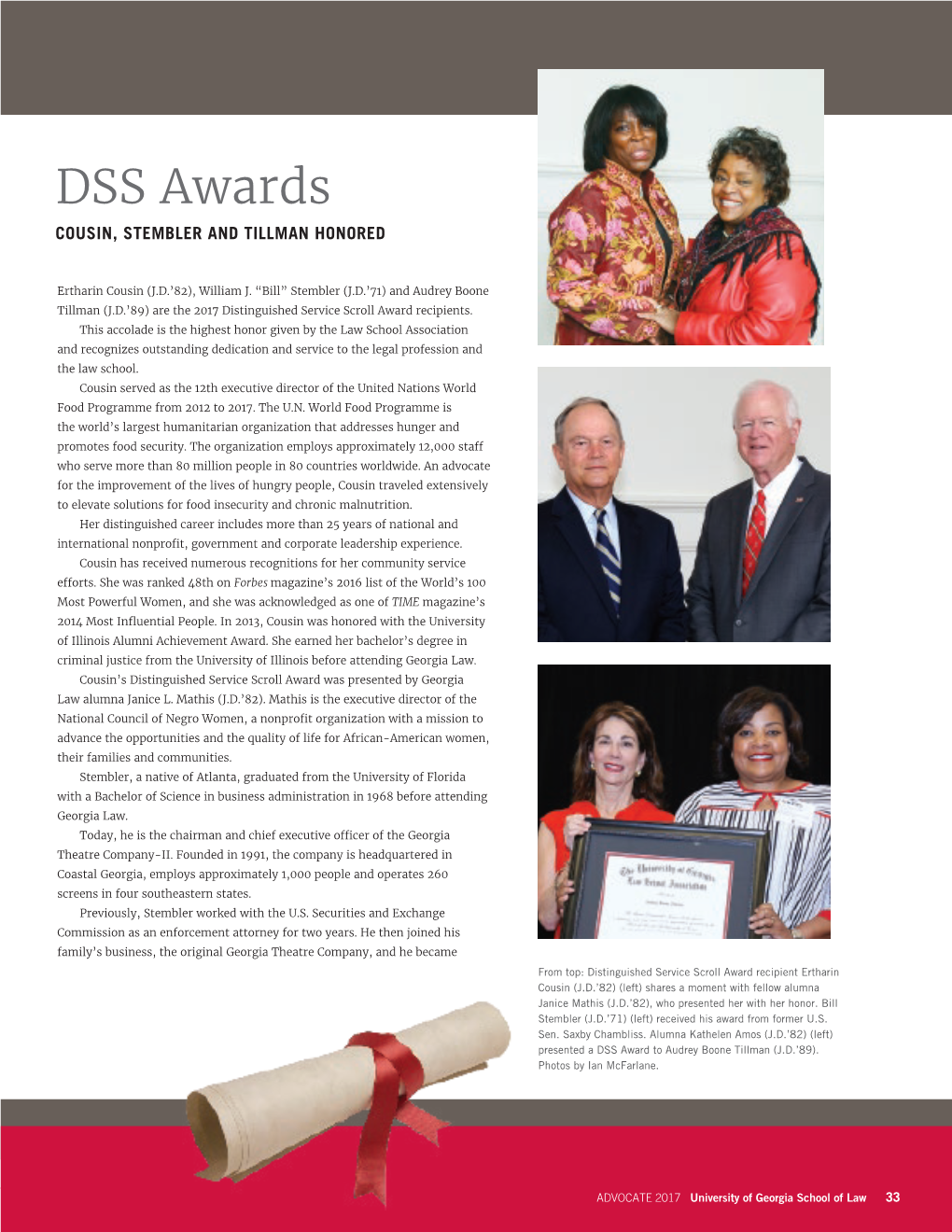 DSS Awards COUSIN, STEMBLER and TILLMAN HONORED