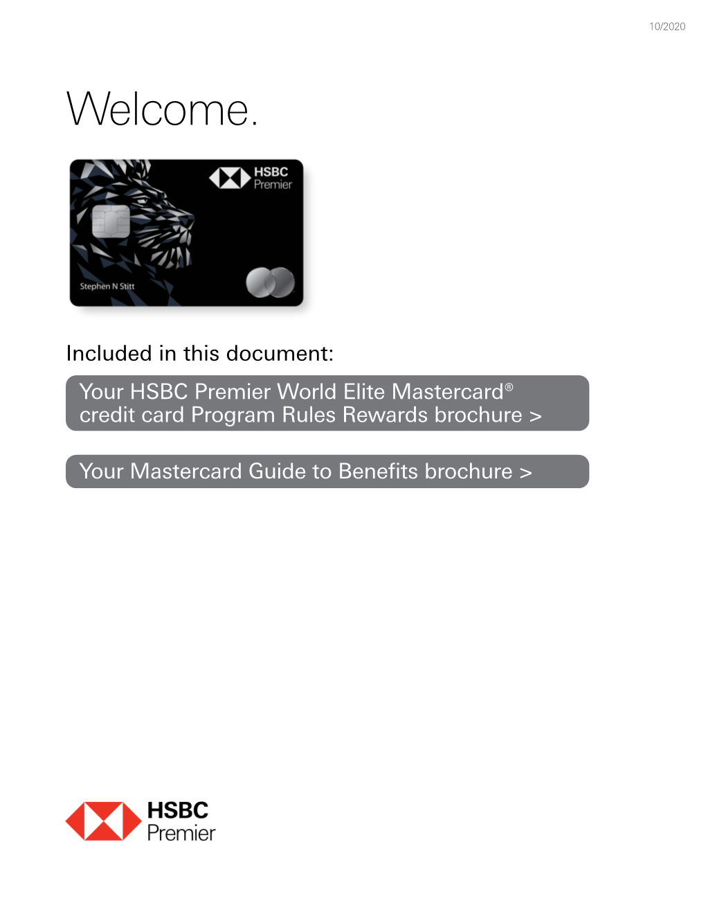 HSBC Premier World Elite Mastercard® Credit Card Program Rules Rewards Brochure >