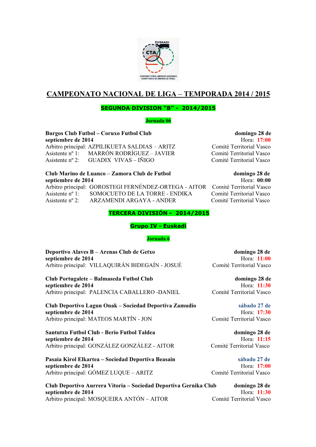 Campeonato Nacional De Liga – Temporada 2014 / 2015