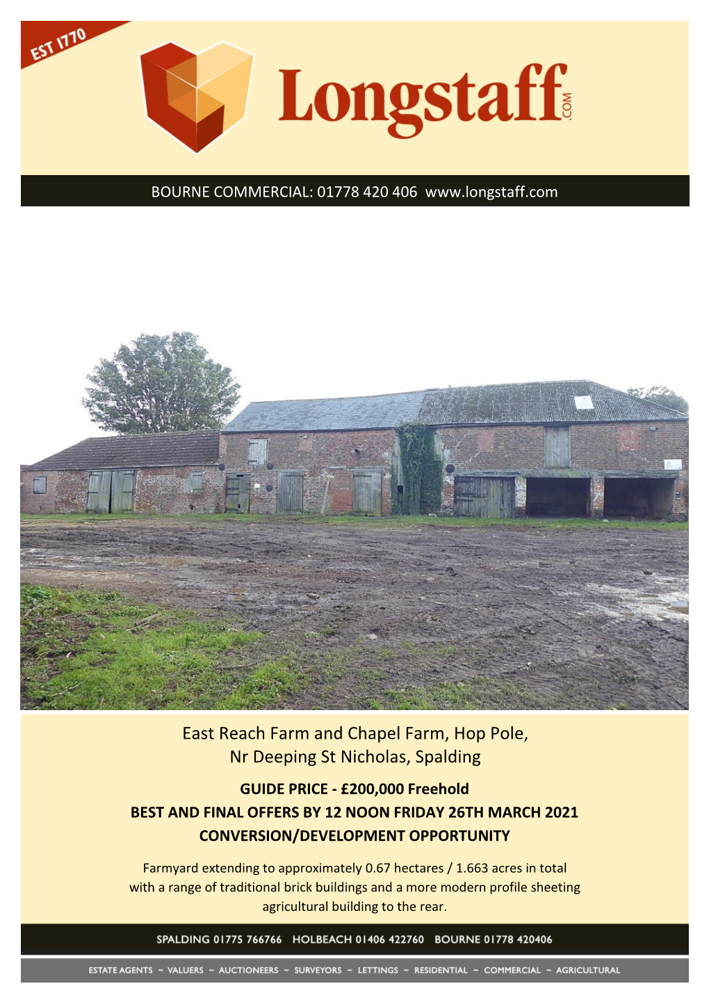 East Reach Farm and Chapel Farm, Hop Pole, Nr Deeping St Nicholas