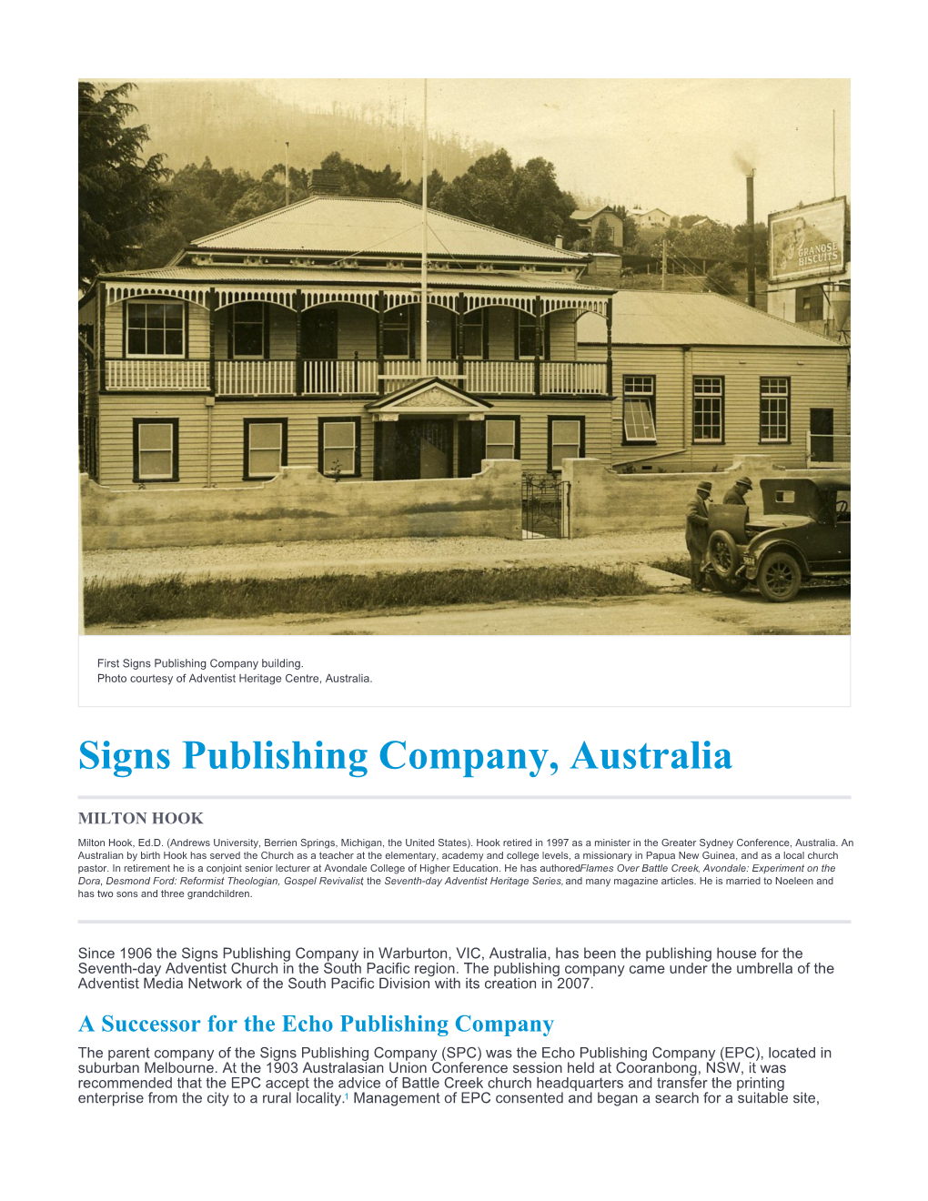 Signs Publishing Company, Australia