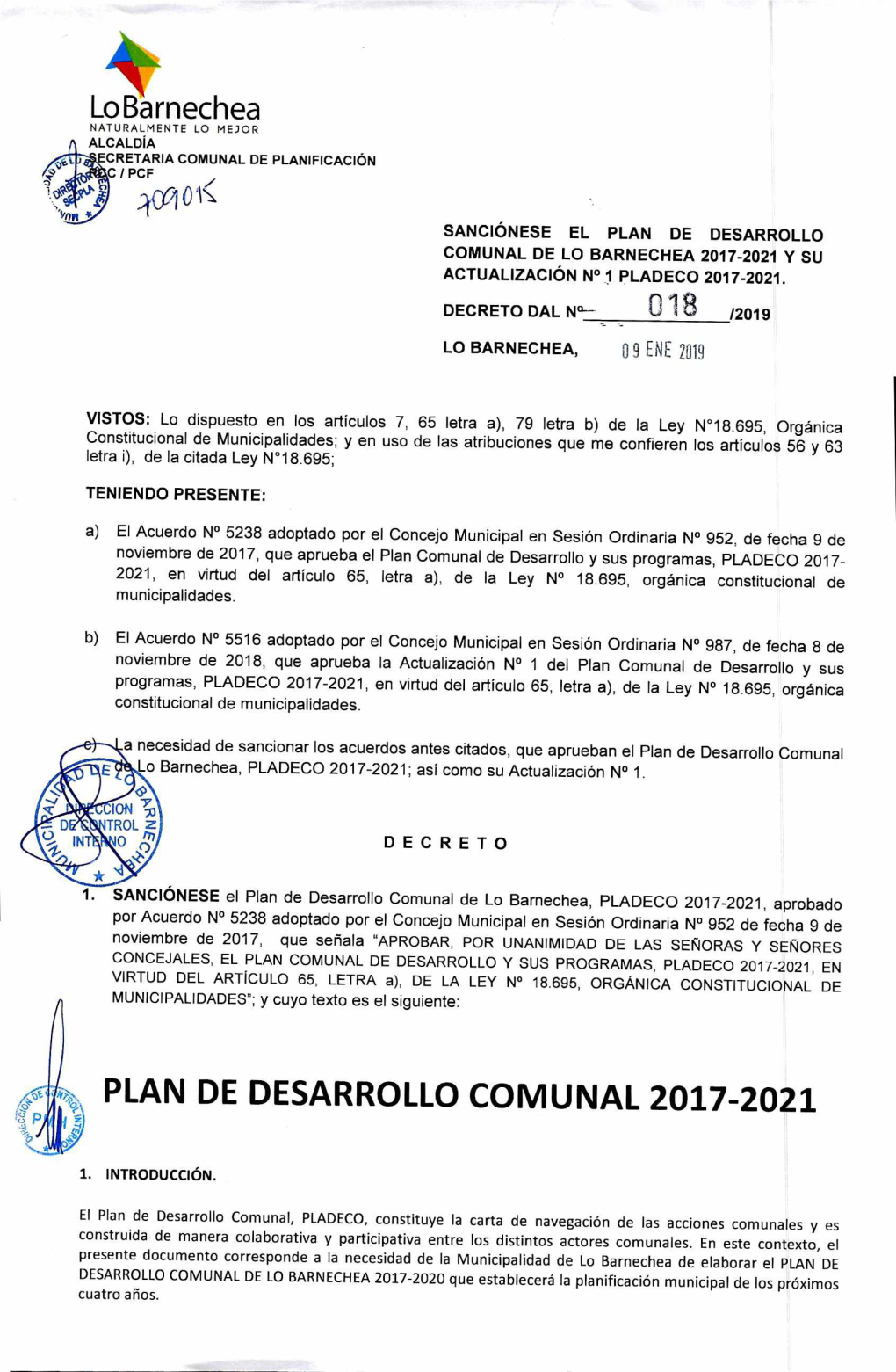 Lobarnechea U .4 Kit\ \ PLAN DE DESARROLLO COMUNAL 2017