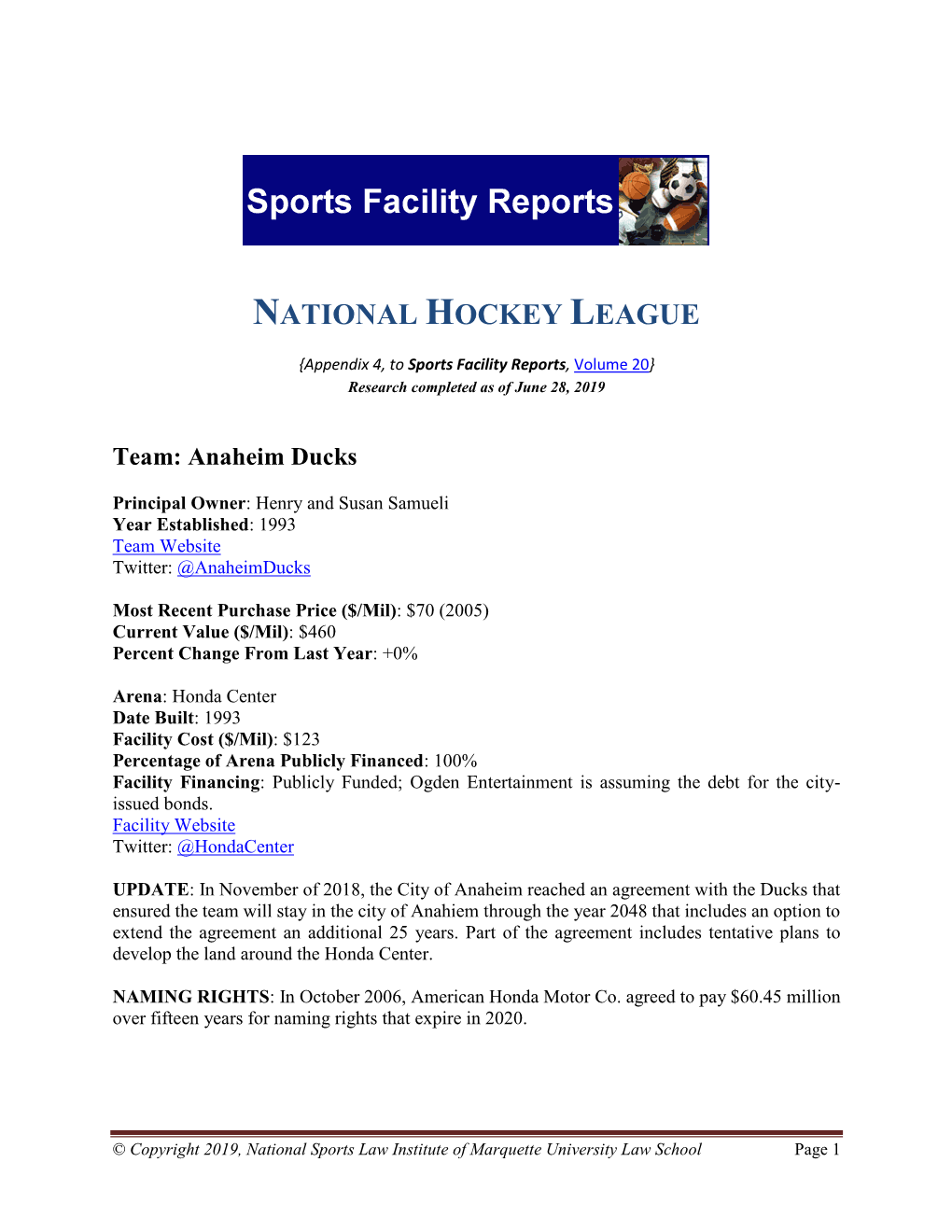 National Hockey League (Appendix 4)