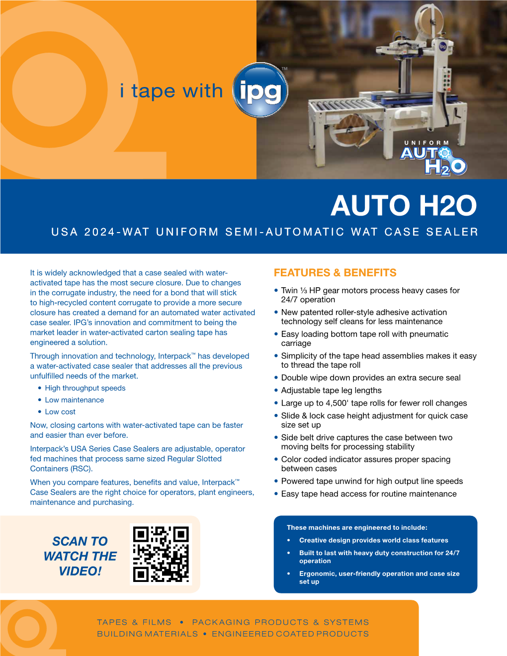 Auto H2o Usa 2024-Wat Uniform Semi-Automatic Wat Case Sealer