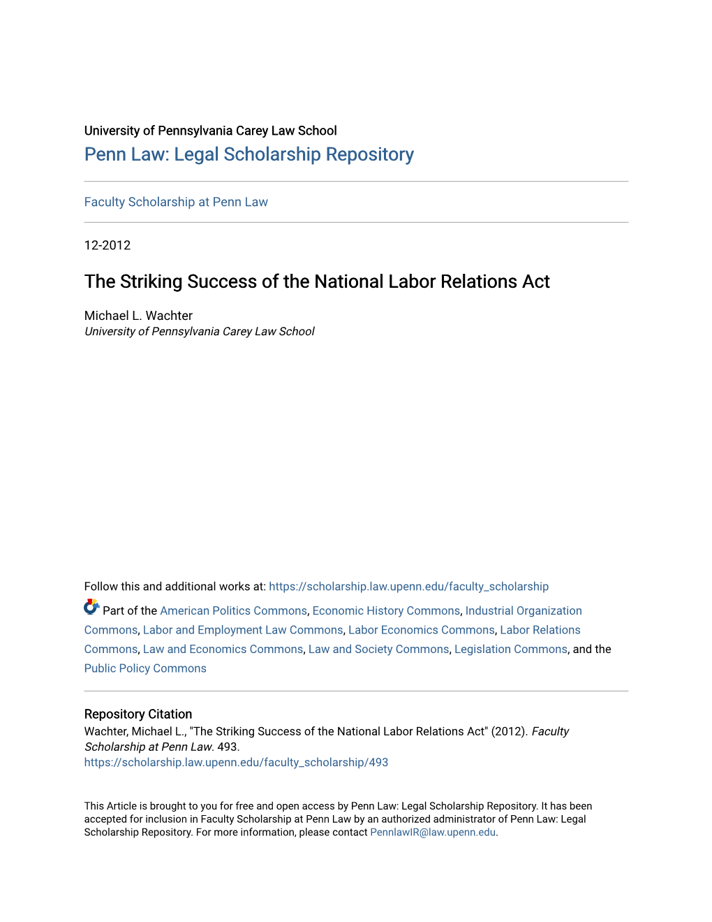 The Striking Success of the National Labor Relations Act